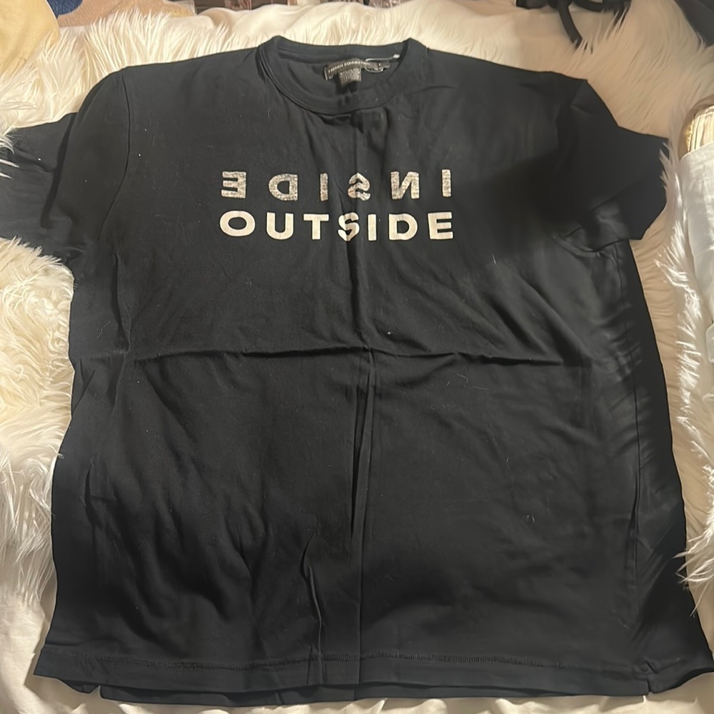 French Connection Inside Outside Crew Neck Black Shirt